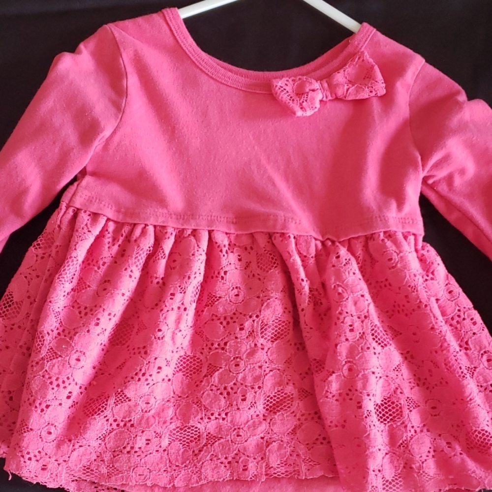 Adorable pink lacy long sleeve shirt